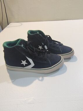 Converse Kids Black High-Top Sneakers with Green Lining